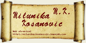 Milunika Kosanović vizit kartica